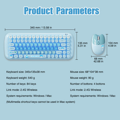 Candy Color 80% TKL Wireless Keyboard and Mouse Combo