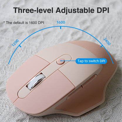 Colorful Wireless Ergonomic Keyboard and Mouse Combo with PU Wrist Rest