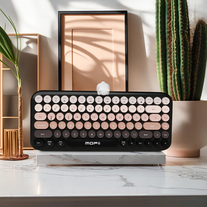 Colorful Dual Mode Wireless Keyboard with Magnetic Bear