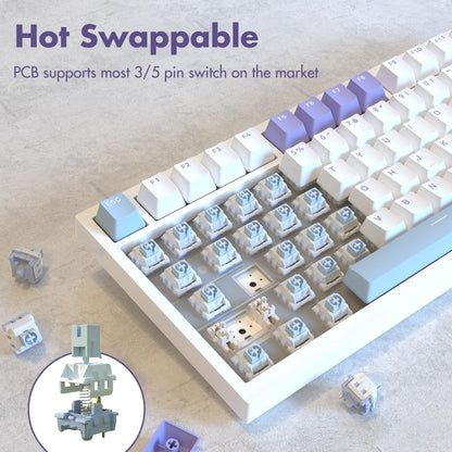 AJAZZ AK820 75% Wired RGB Gasket Mechanical Keyboard with Volume Knob